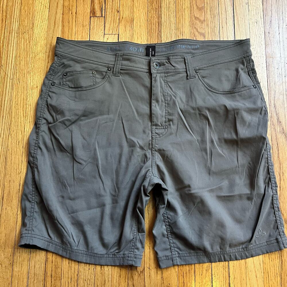 Prana Brion II Shorts Mens 38 X9 Outdoor Hiking Brown Performance M3BRIO113